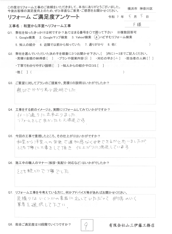何度も足を運んでいただき、細かく説明していただきました